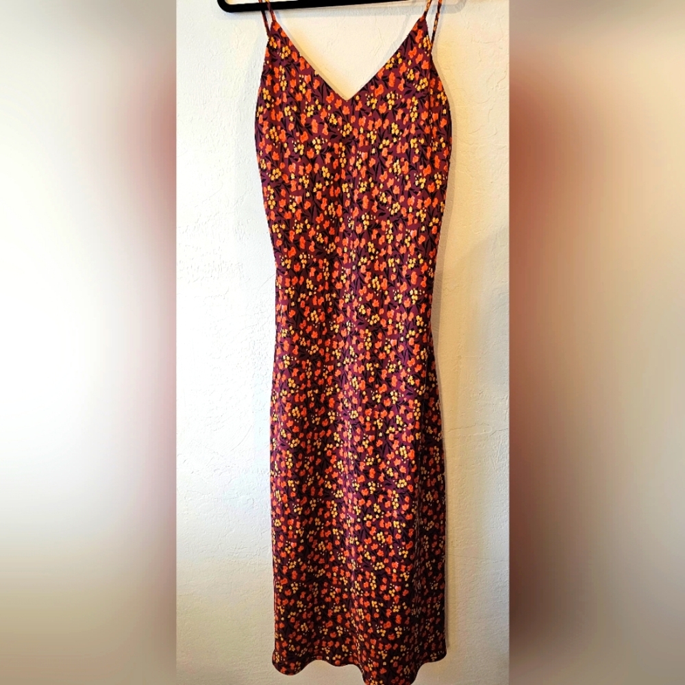 Zara Adjustable Strap Floral Maxi Dress Size L